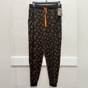 Pillow Talk Halloween Jack-O'-Lantern Faces Lounge Pajama Joggers NWT M